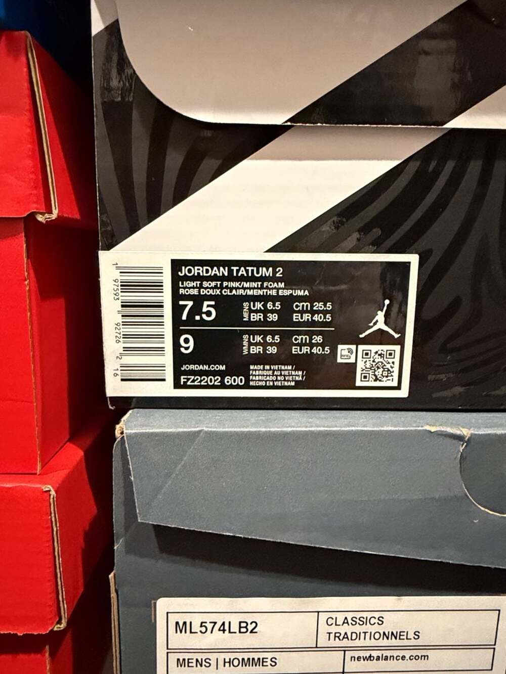 Jordan Tatum 2 Light Soft Pink Mint Foam Size 7.5